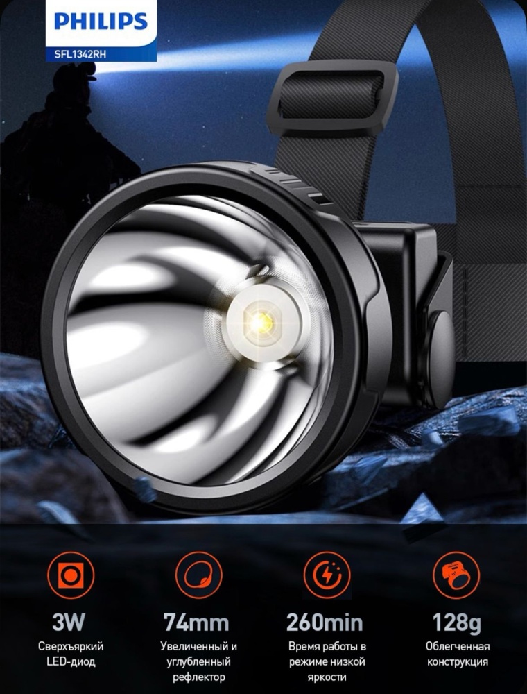 Фонарь PHIKIPSLED SFL1342RH