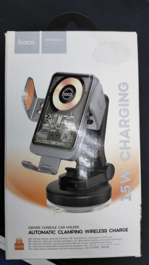 Держатель автомобильный HOCO HW8 "беспроводная зарядка"