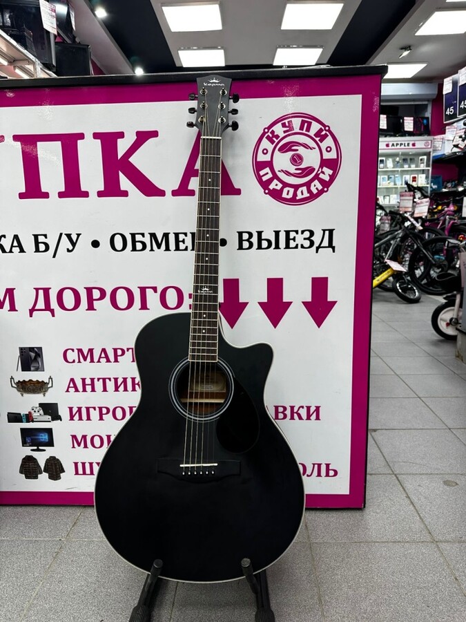 Гитара трансаккустика Kepm A1C-BKM