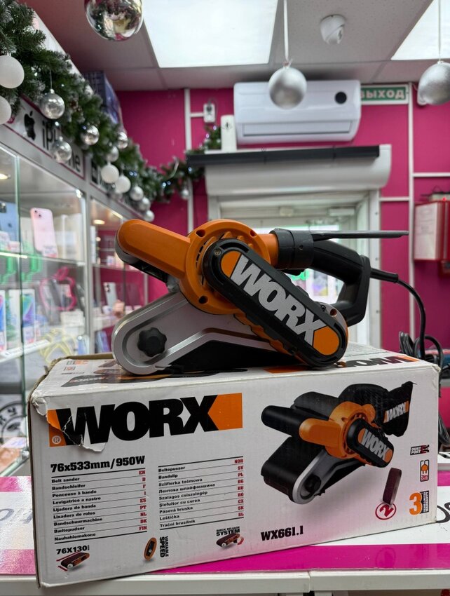 Шлифмашина ленточная WORX WX661 950W c регулировкой оборотов